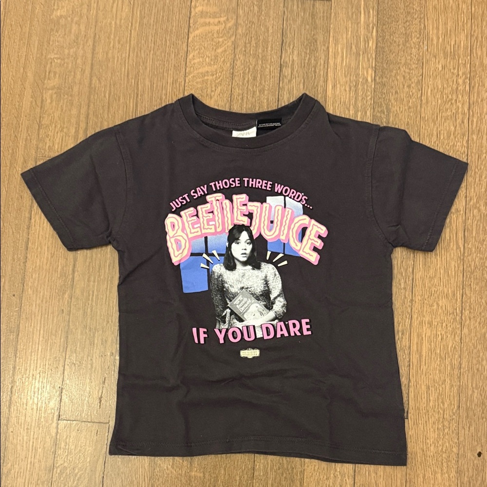 Beetlejuice Kids Black T-Shirt Zara 6-7